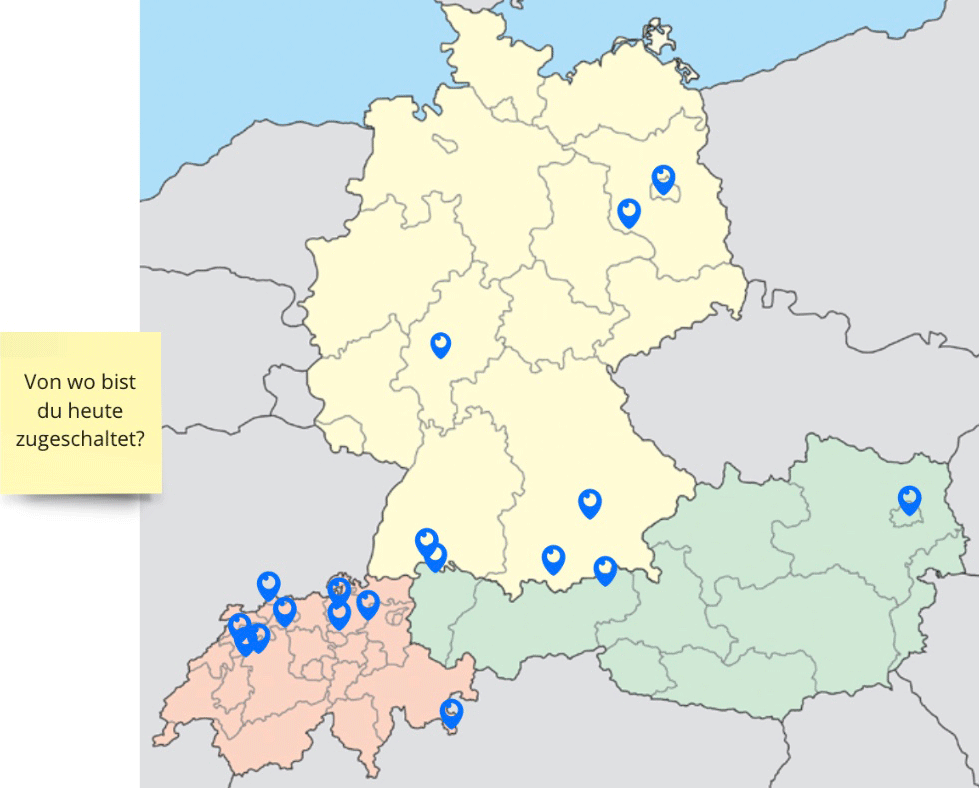 Deutschlandkarte mit Pins